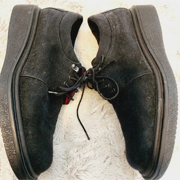 SALVATORE FERREGAMO SPORT SUEDE LACE UP BLACK  SHOES SIZE 8 1190 - Picture 8 of 9